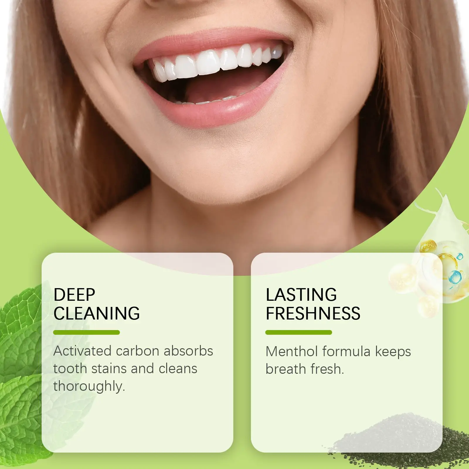 歯を白くする歯磨き粉。口臭を吸着し、黄ばんだ歯を落とし、強力 - Teeth Whitening Charcoal のレビューと価格