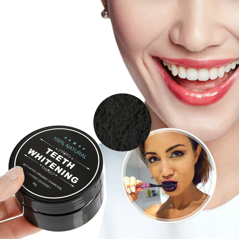 30グラム美白パウダー歯磨き強力な美白歯粉末木炭口腔衛生ケア - Teeth Whitening Charcoal のレビューと価格