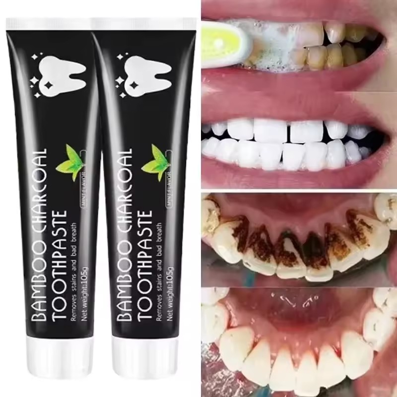 ホワイトニング歯磨き粉竹炭歯磨き粉は口臭を吸収し、黄ばんだ歯 - Teeth Whitening Charcoal のレビューと価格