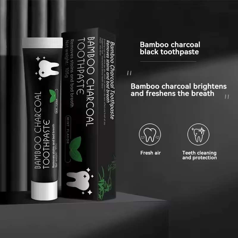 ホワイトニング歯磨き粉竹炭歯磨き粉は口臭を吸収し、黄ばんだ歯 - Teeth Whitening Charcoal のレビューと価格